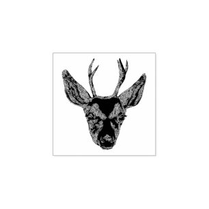 Deer Boho Portrait Rubber Stamp
