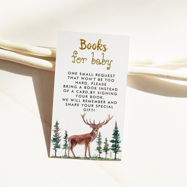 Deer Book Request Baby Shower Enclosure Card (Creator Uploaded)