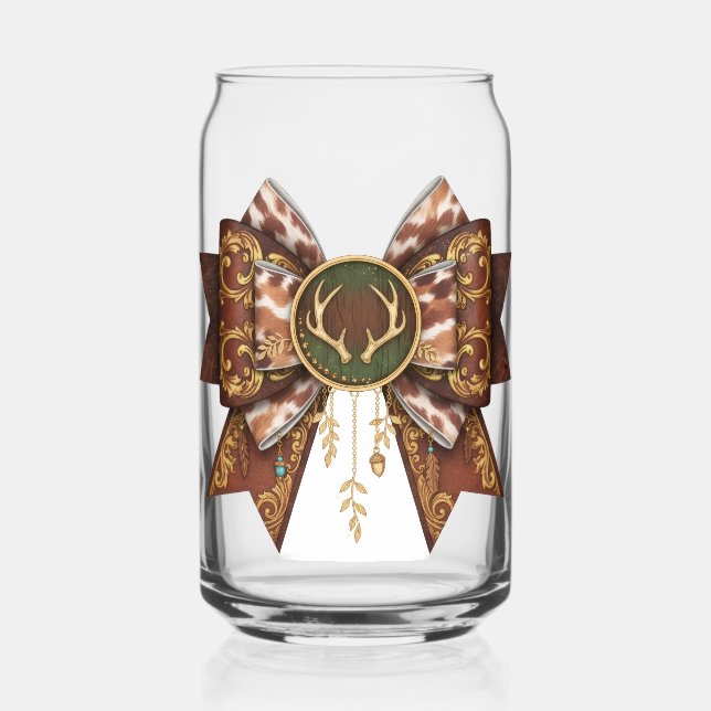 deer bow style can glass (Front)
