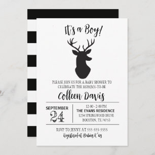Deer Boy Baby Shower Invitation