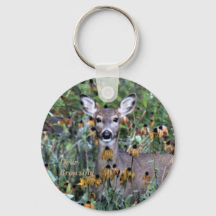 Deer Browsing Gardens After Frost Key Ring