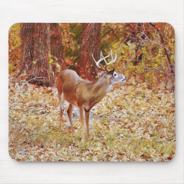 Deer Buck Big Antlers Art Mouse Pad (Front)