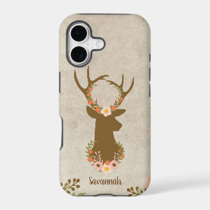 Deer Buck Floral Feminine Hunter