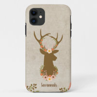 Deer Buck Floral Feminine Hunter