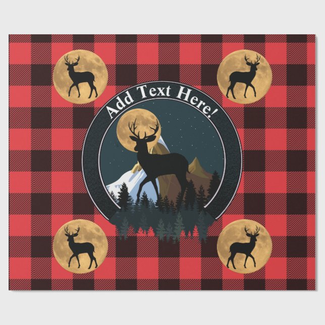 Deer Buck Full Moon Wrapping Paper (Flat)
