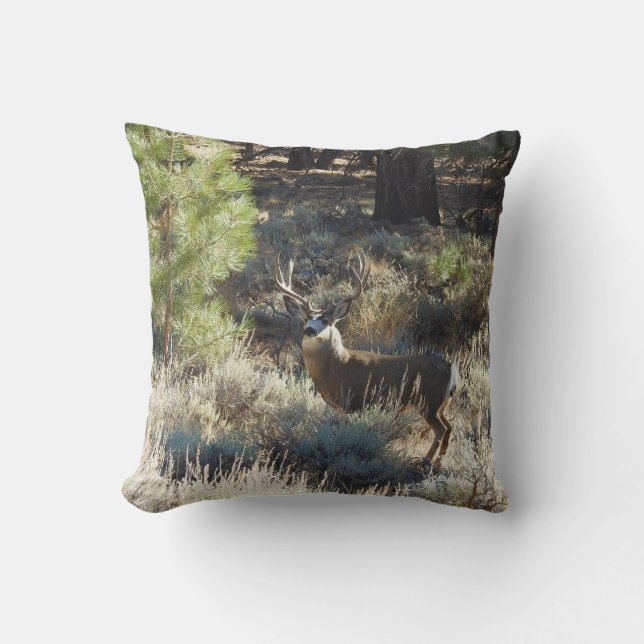 Deer, buck, wildlife, throw pillow (Front)