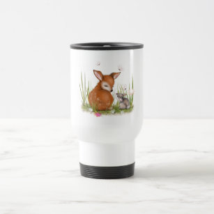 Deer Bunny Butterfly Travel Mug