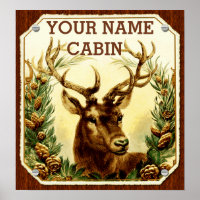 Deer Cabin Personalised with Wood Grain