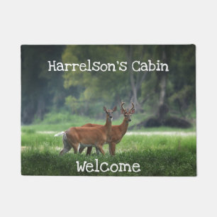 Deer, Cabin, Rustic, Welcome, Custom Doormat
