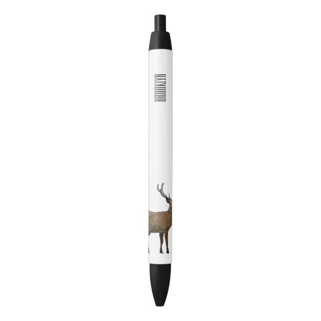 Deer cartoon illustration black ink pen (Front Vertical)