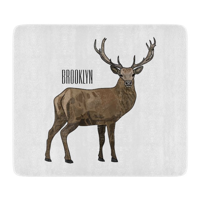 Deer cartoon illustration cutting board (Front)