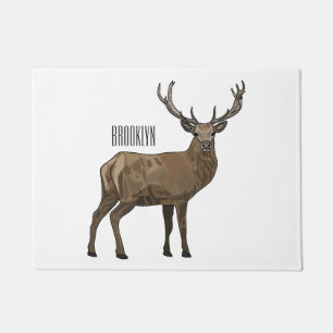 Deer cartoon illustration doormat
