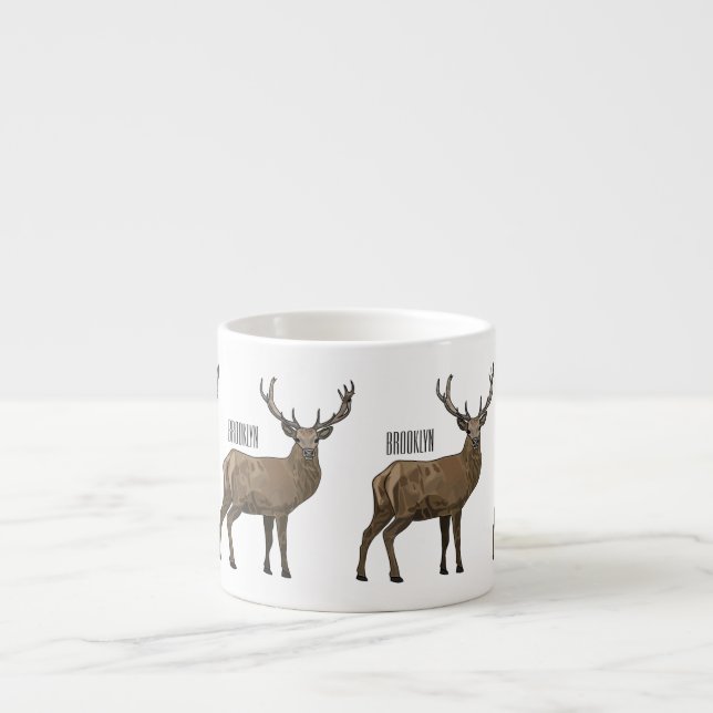 Deer cartoon illustration espresso cup (Front)