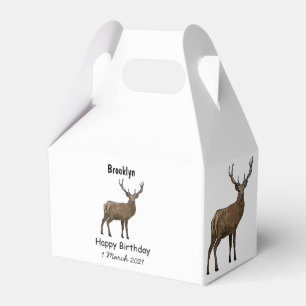 Deer cartoon illustration favour box