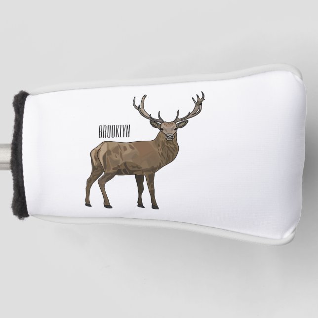 Deer cartoon illustration golf head cover (Front)