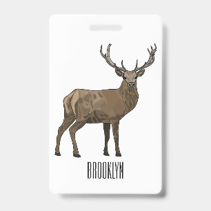 Deer cartoon illustration ID badge