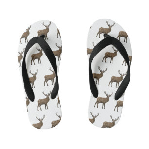 Deer cartoon illustration kid's thongs