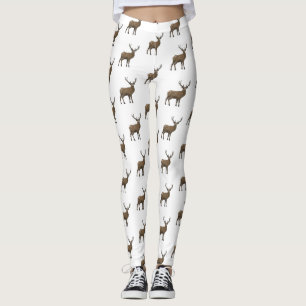 Deer cartoon illustration leggings