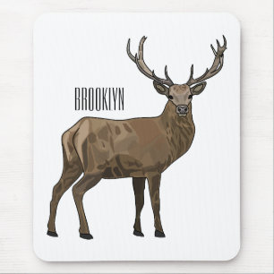 Deer cartoon illustration mouse pad