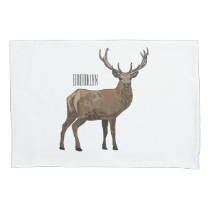 Deer cartoon illustration pillowcase