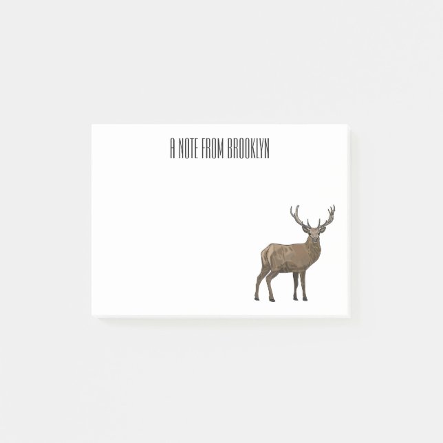 Deer cartoon illustration post-it notes (Front)