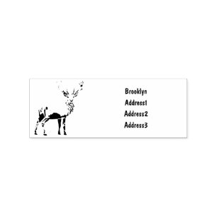 Deer cartoon illustration rubber stamp