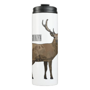 Deer cartoon illustration thermal tumbler