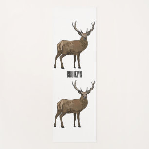 Deer cartoon illustration yoga mat