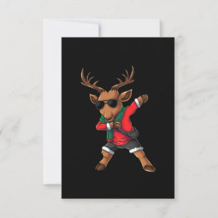 deer character dabbing dance christmas invitation