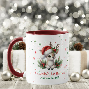 Deer christmas birthday mug