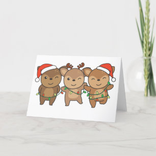 Deer Christmas Christmas Animals Cute Deer Holiday Card