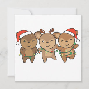 Deer Christmas Christmas Animals Cute Deer Invitat Invitation