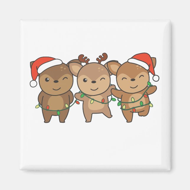 Deer Christmas Christmas Animals Cute Deer Magnet (Front)