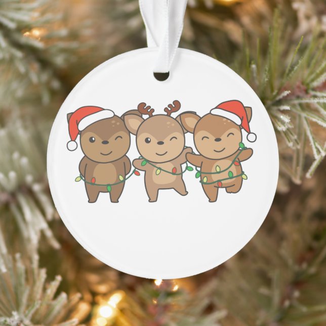 Deer Christmas Christmas Animals Cute Deer Ornamen Ornament (Tree)