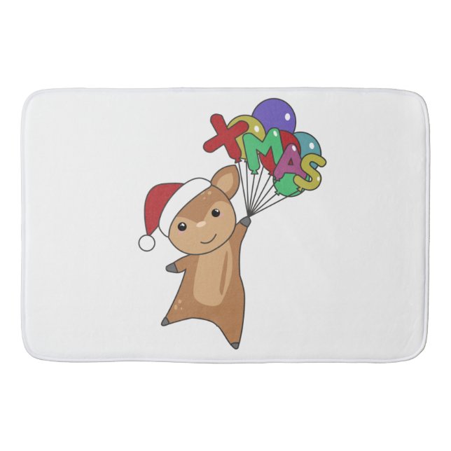 Deer Christmas Deer Winter Animals Bath Mat (Front)