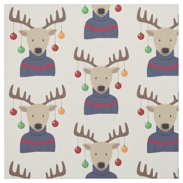 Deer Christmas Fabric (Swatch)