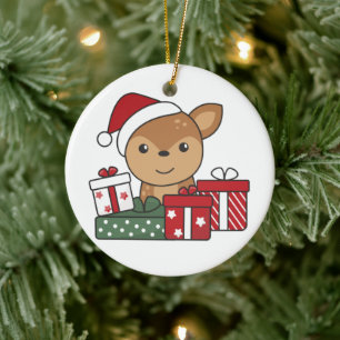 Deer Christmas Gift Winter Animals Deer Ceramic Or Ornament