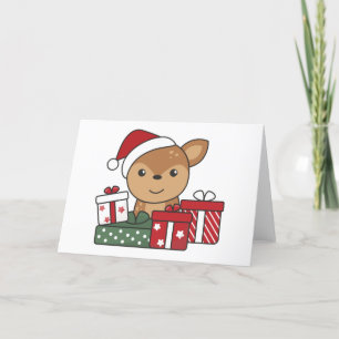 Deer Christmas Gift Winter Animals Deer Holiday Card