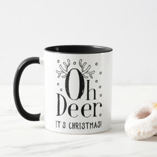 Deer Christmas illustration coffee tea mug
