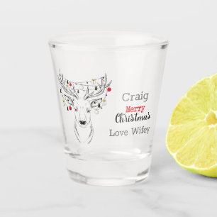 Deer Christmas Personalised Shot Glass