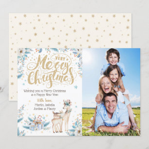 Deer Christmas Photo Card - Holiday Photo Card
