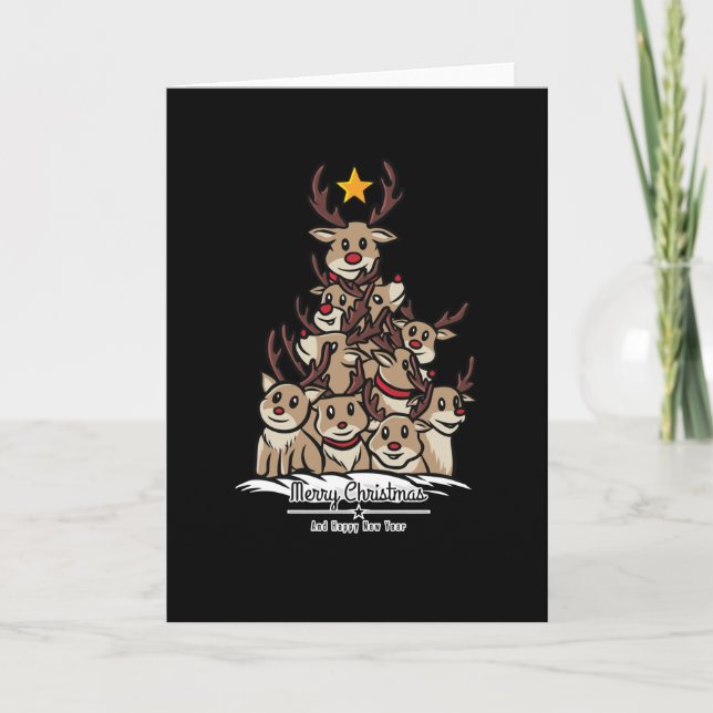 Deer Christmas Tree Card (Front)