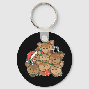 Deer Christmas Tree Funny Animal Christmas Keychai Key Ring