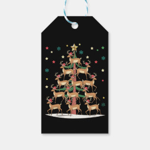 Deer Christmas Tree Funny Holiday Cute Reindeer  Gift Tags