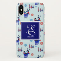 Deer, Christmas Trees, & Snowflakes with Monogram