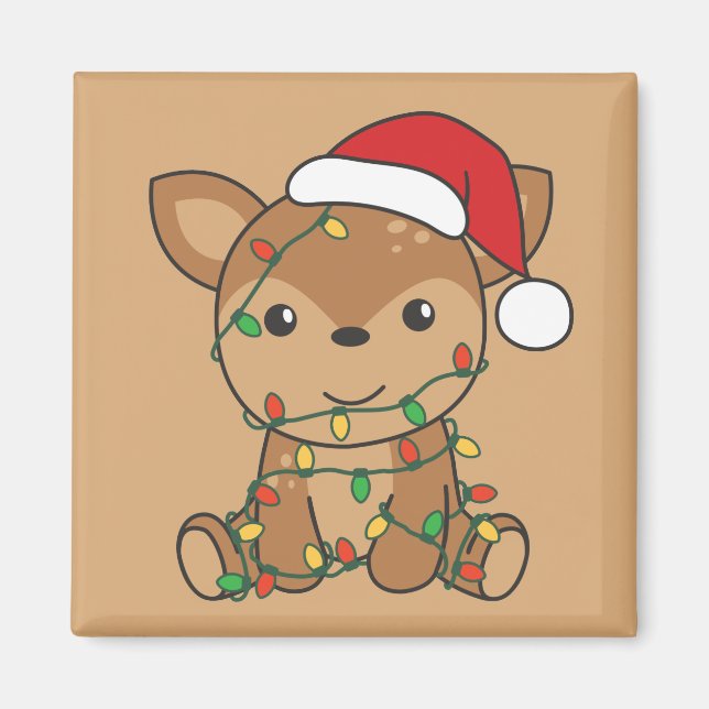 Deer Christmas Winter Animals Deer Magnet (Front)