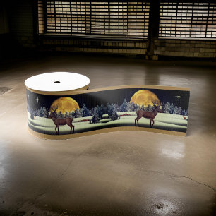 Deer Christmas Winter Grosgrain Ribbon