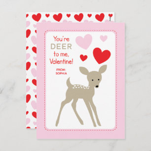 Deer Class Valentines Holiday Postcard