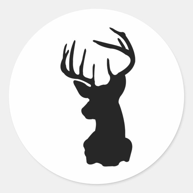 deer classic round sticker (Front)