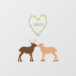 Deer Couple and Daisy Heart Custom